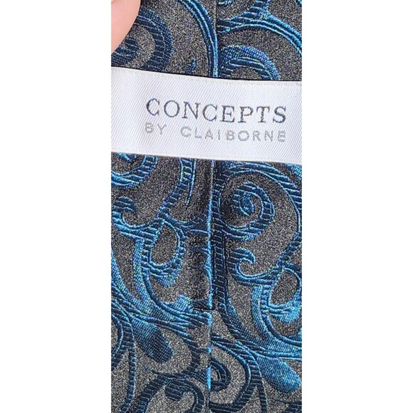 Concepts Silk Tie Black Gray Geometric Pattern Handmade Stain Resistant 58x3.5 - Picture 6 of 6